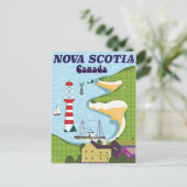 Nova Scotia Canada Oude Reisposter Briefkaart (Staand voorkant)