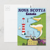 Nova Scotia Canada Oude Reisposter Briefkaart (Voorkant / Achterkant)