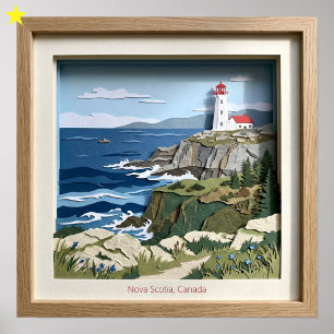 Nova Scotia Canada Papieren Collage Diorama Poster