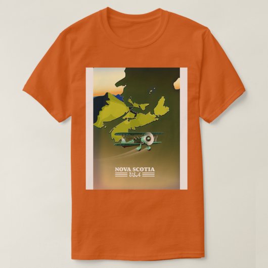 Nova Scotia Canada reiskaart T-shirt (Design voorkant)
