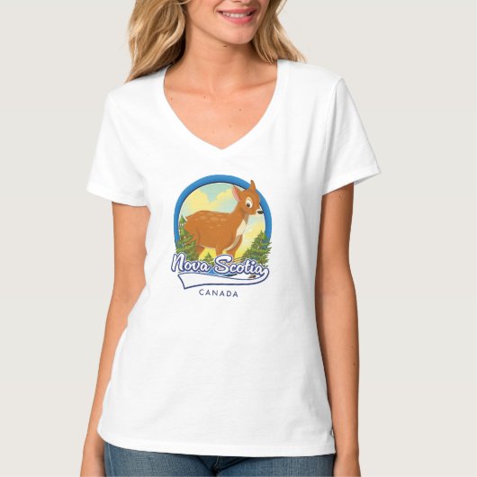 Nova Scotia Canada reizen logo T-shirt (Voorkant)