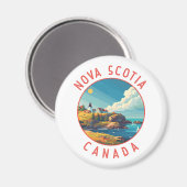 Nova Scotia Canada Retro Noodcirkel Magneet (Voorkant / Achterkant)