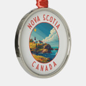 Nova Scotia Canada Retro Noodcirkel Metalen Ornament (Rechts)