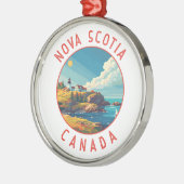 Nova Scotia Canada Retro Noodcirkel Metalen Ornament (Links)