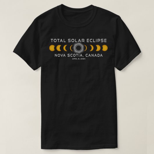 Nova Scotia Canada Solar Eclipse 2024 april 8 T-shirt (Design voorkant)