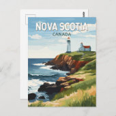 Nova Scotia Canada Travel Art Vintage Briefkaart (Voorkant / Achterkant)
