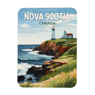 Nova Scotia Canada Travel Art Vintage Magneet