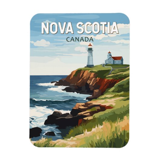 Nova Scotia Canada Travel Art Vintage Magneet (Verticaal)