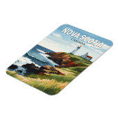 Nova Scotia Canada Travel Art Vintage Magneet (Linkerzijde)
