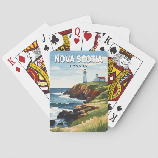 Nova Scotia Canada Travel Art Vintage Pokerkaarten (Achterkant)