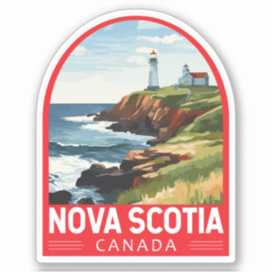 Nova Scotia Canada Travel Art Vintage Sticker