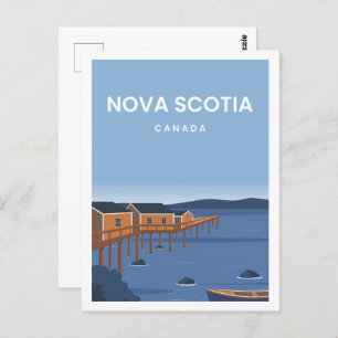 Nova Scotia Canada Travel Place Illustratie Briefkaart