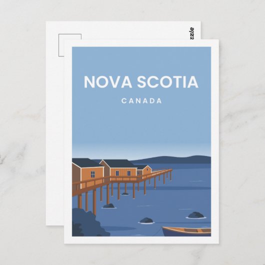Nova Scotia Canada Travel Place Illustratie Briefkaart (Voorkant / Achterkant)