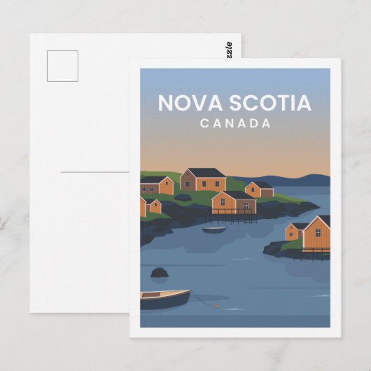 Nova Scotia Canada Travel Place Illustratie Briefkaart (Voorkant / Achterkant)