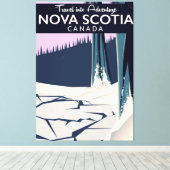 Nova Scotia, Canada vakantiereisposter. Canvas Afdruk (Insitu (Houten vloer))