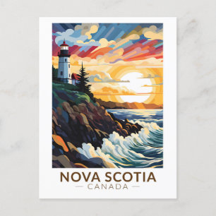 Nova Scotia Canada Vuurtoren Reizen Kunst Vintage Briefkaart