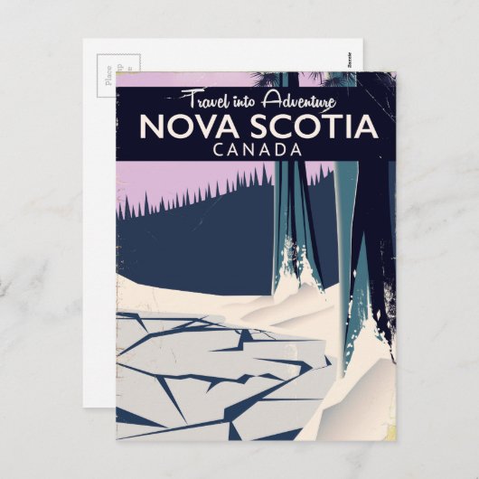 Nova Scotia, Canadese reisposter voor vakanties. Feestdagenkaart (Voorkant / Achterkant)