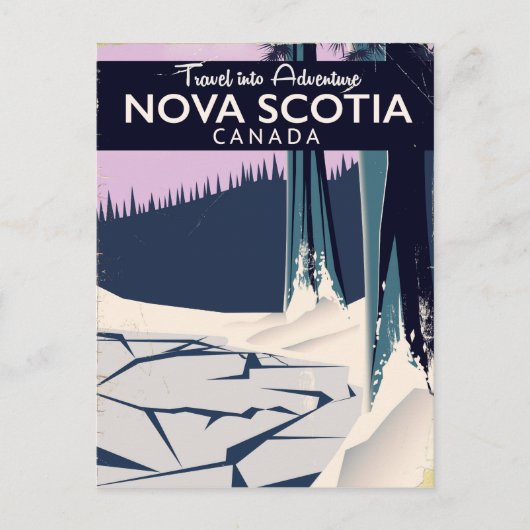 Nova Scotia, Canadese reisposter voor vakanties. Feestdagenkaart (Voorkant)