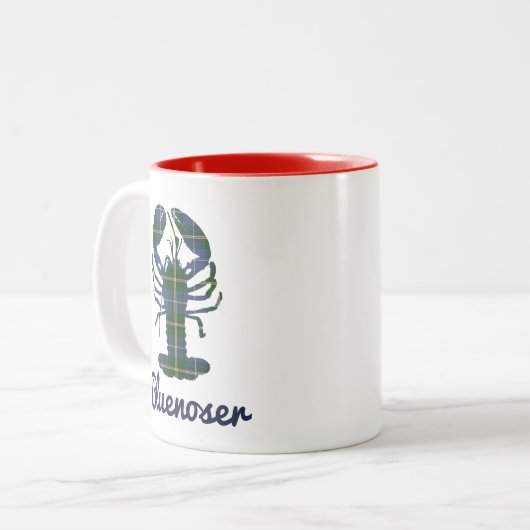 Nova Scotia Coffee tea cup Lobster Bluenoser Tweekleurige Koffiemok (Voorkant links)