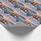 Nova Scotia Duck Toller Christmas Frozen Lake Cadeaupapier (Hoek)