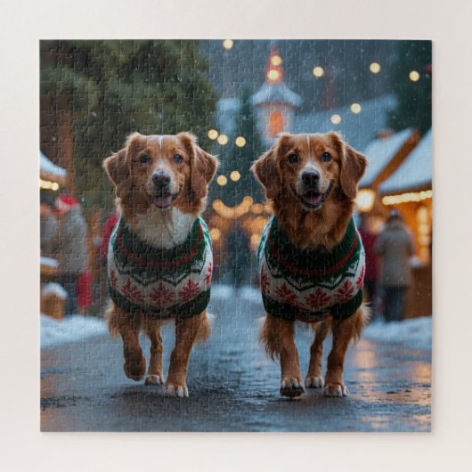 Nova Scotia Duck Toller Christmas Snow Holiday Legpuzzel (Verticaal)