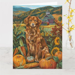 Nova Scotia Duck Toller Dog Herfst Thanksgiving Kaart