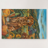 Nova Scotia Duck Toller Dog Herfst Thanksgiving Legpuzzel (Horizontaal)