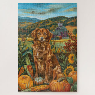 Nova Scotia Duck Toller Dog Herfst Thanksgiving Legpuzzel