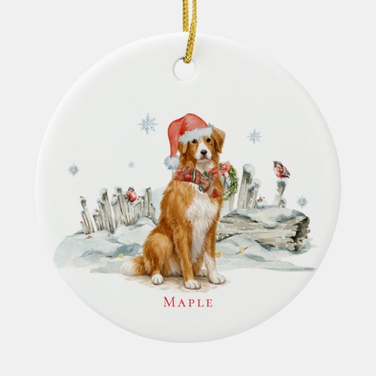 Nova Scotia Duck Toller Dog Monogram Keramisch Ornament (Voorkant)