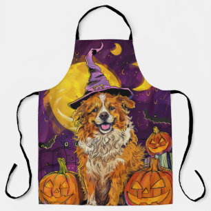 Nova Scotia Duck Toller Halloween Heksenpompoen Schort