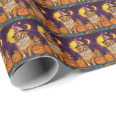 Nova Scotia Duck Toller Halloween Witch Pumpkin Cadeaupapier (Rol Hoek)