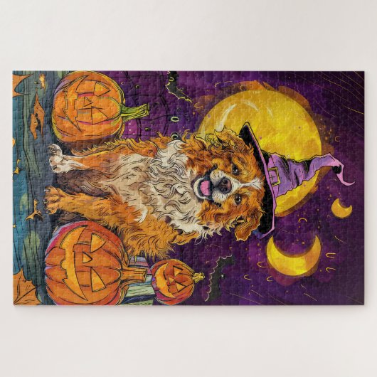 Nova Scotia Duck Toller Halloween Witch Pumpkin Legpuzzel (Horizontaal)