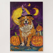 Nova Scotia Duck Toller Halloween Witch Pumpkin Legpuzzel (Verticaal)