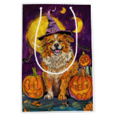 Nova Scotia Duck Toller Halloween Witch Pumpkin Medium Cadeauzakje (Voorkant)