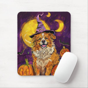 Nova Scotia Duck Toller Halloween Witch Pumpkin Muismat