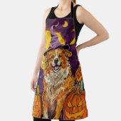 Nova Scotia Duck Toller Halloween Witch Pumpkin Schort (Insitu)