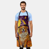 Nova Scotia Duck Toller Halloween Witch Pumpkin Schort (Gedragen)