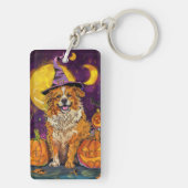 Nova Scotia Duck Toller Halloween Witch Pumpkin Sleutelhanger (achterkant)