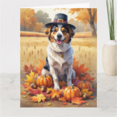 Nova Scotia Duck Toller Herfstbladeren Thanksgivin Kaart (Voorkant)