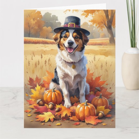 Nova Scotia Duck Toller Herfstbladeren Thanksgivin Kaart (Voorkant)