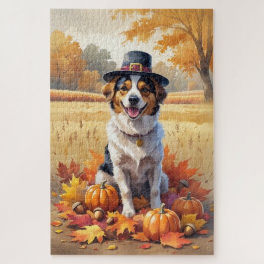 Nova Scotia Duck Toller Herfstbladeren Thanksgivin Legpuzzel (Verticaal)