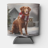 Nova Scotia Duck Toller-hond in Kerstsneeuw Blikjeskoeler (Voorkant)