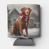 Nova Scotia Duck Toller-hond in Kerstsneeuw Blikjeskoeler (Achterkant)