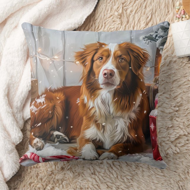 Nova Scotia Duck Toller-hond kerstfeest Kussen (Deken)