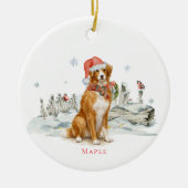 Nova Scotia Duck Toller-hond-monogram Keramisch Ornament (Voorkant)
