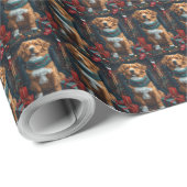 Nova Scotia Duck Toller kerstcadeaus open haard Cadeaupapier (Rol Hoek)