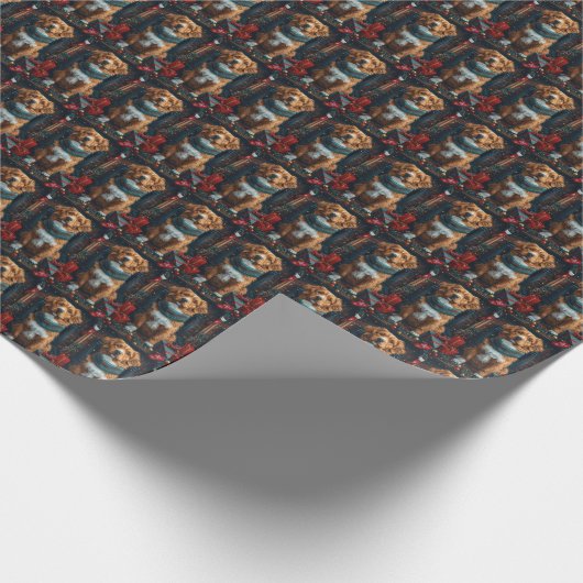 Nova Scotia Duck Toller kerstcadeaus open haard Cadeaupapier (Hoek)