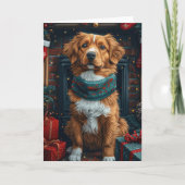 Nova Scotia Duck Toller kerstcadeaus open haard Kaart (Voorkant)