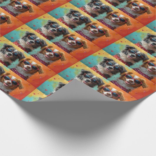 Nova Scotia Duck Toller met Rozen Valentijnsdag Cadeaupapier (Hoek)