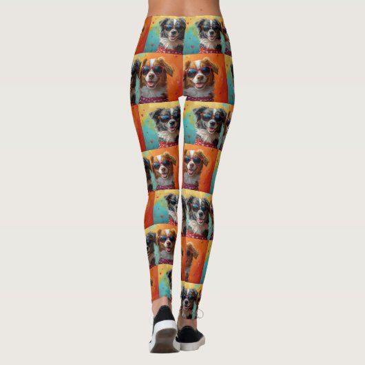 Nova Scotia Duck Toller met Rozen Valentijnsdag Leggings (Achterkant)